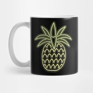 80s Retro Neon Sign Aloha Pineapple Mug